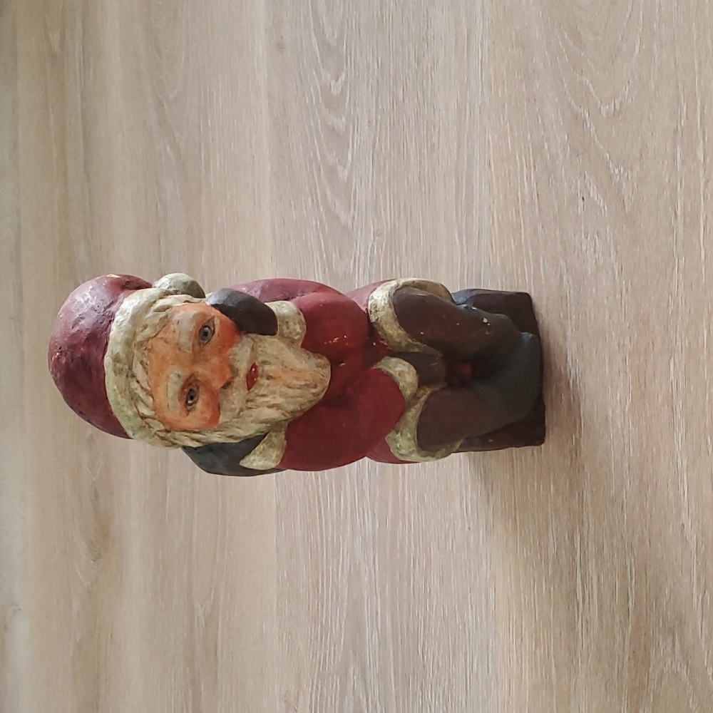 Vintage Wooden Santa Claus Figurine